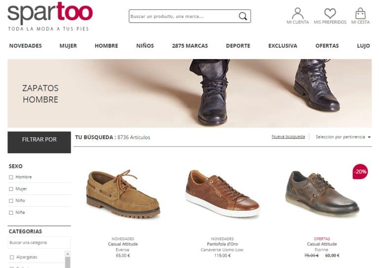 Cómo comprar zapatos para hombre en Internet